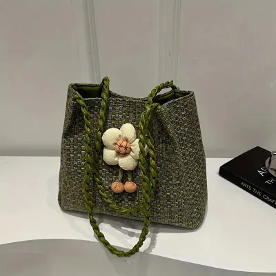 Fashionable Large Capacity Braided Straw Tote Bag